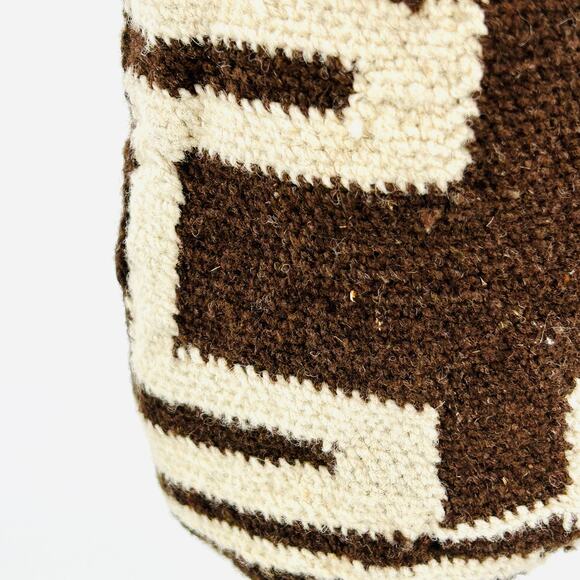 Mini Handmade Colombian Brown Cream Geometric Wool Mochila Crossbody Bag - Picture 7 of 9